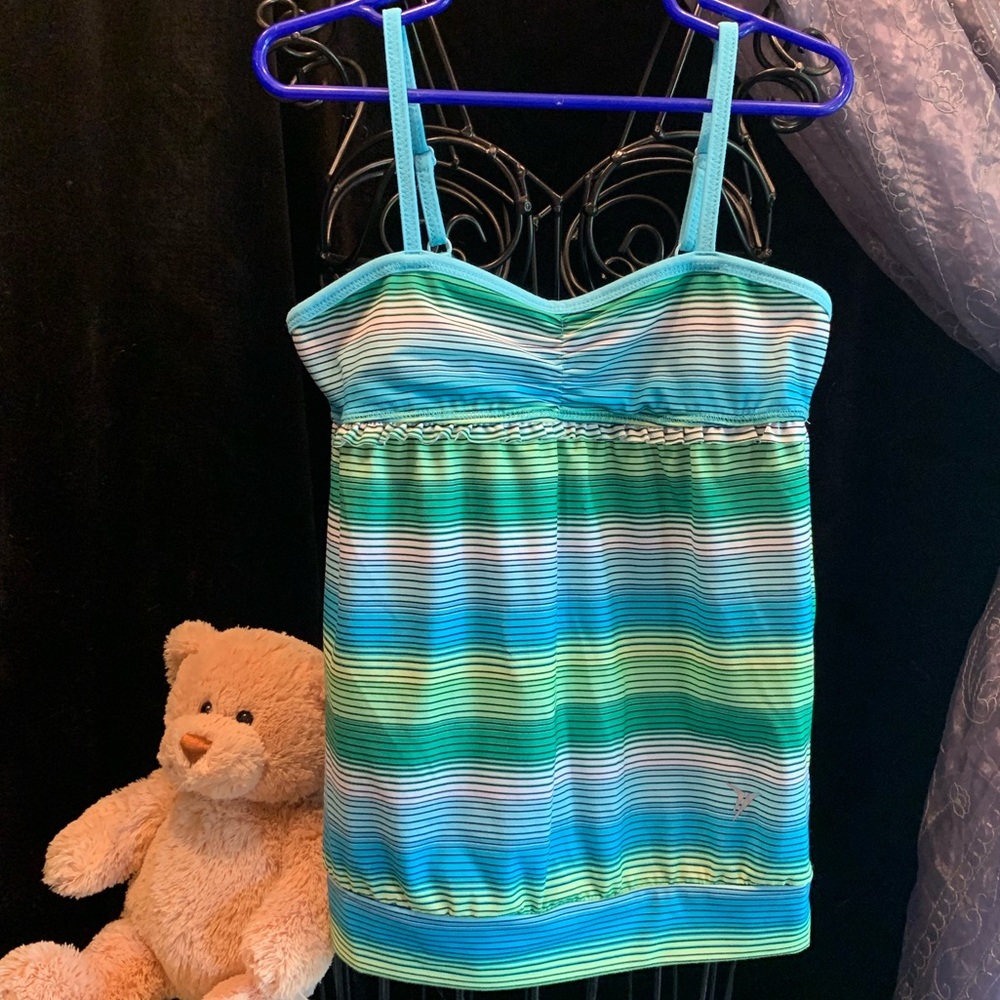 Old Navy Active Girl's Tanktop Retro Look Pinstripe Spaghetti Strap Bralette